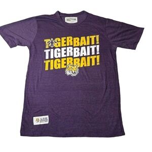 LSU T-Shirt‎ Womens Medium Purple Tee TigerBait Section 101 Majestic NEW